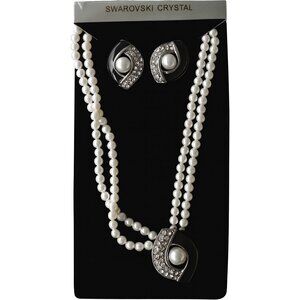 NEW - Monaco Exquisite Faux Pearl & Crystal Necklace Set